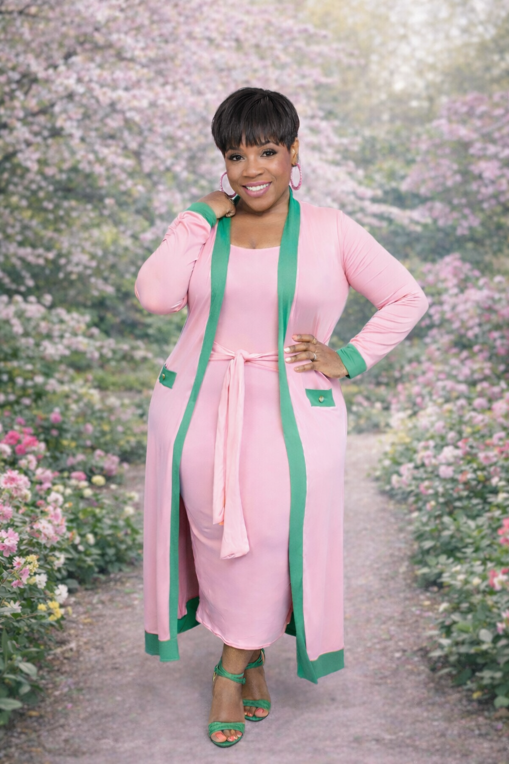 Pink Green Maxi Sweater 3x