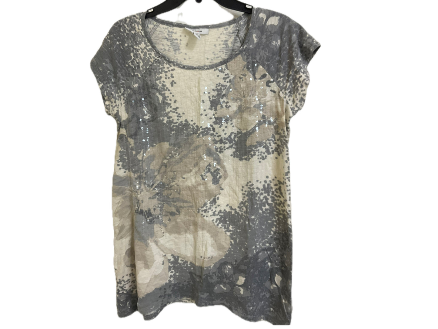 Tan Gray Sequins Top M