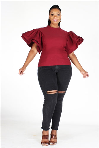 Big Flutter sleeve top