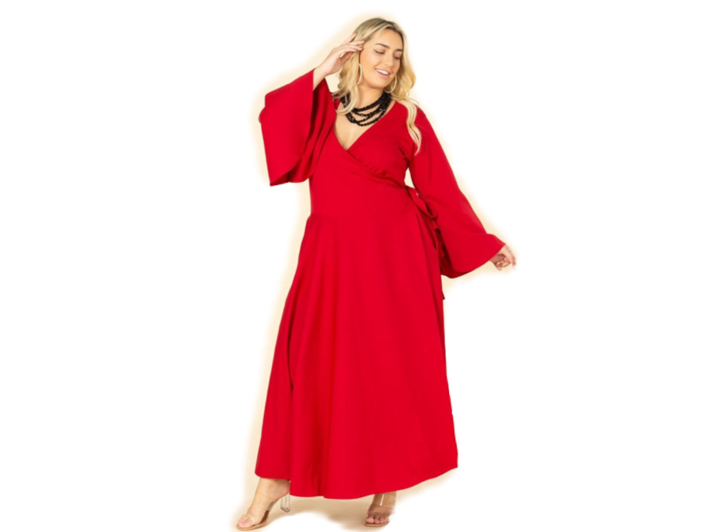 Bell Sleeve Wrap Dress