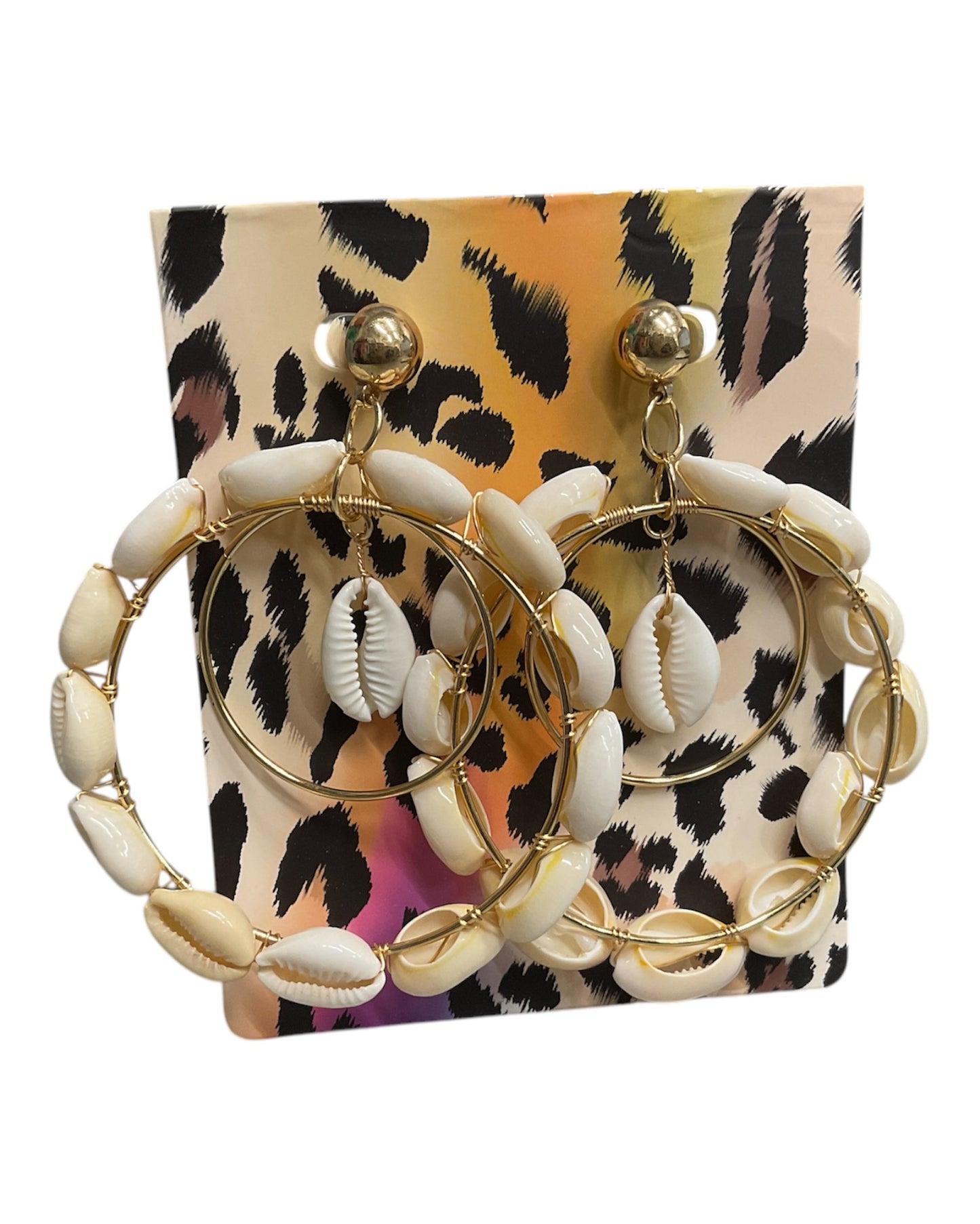 Cutie in Cowrie Big Hoop Earrings