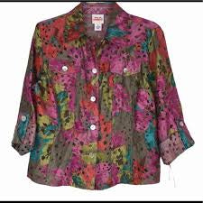 Ruby Rd multi burnout blouse 10P