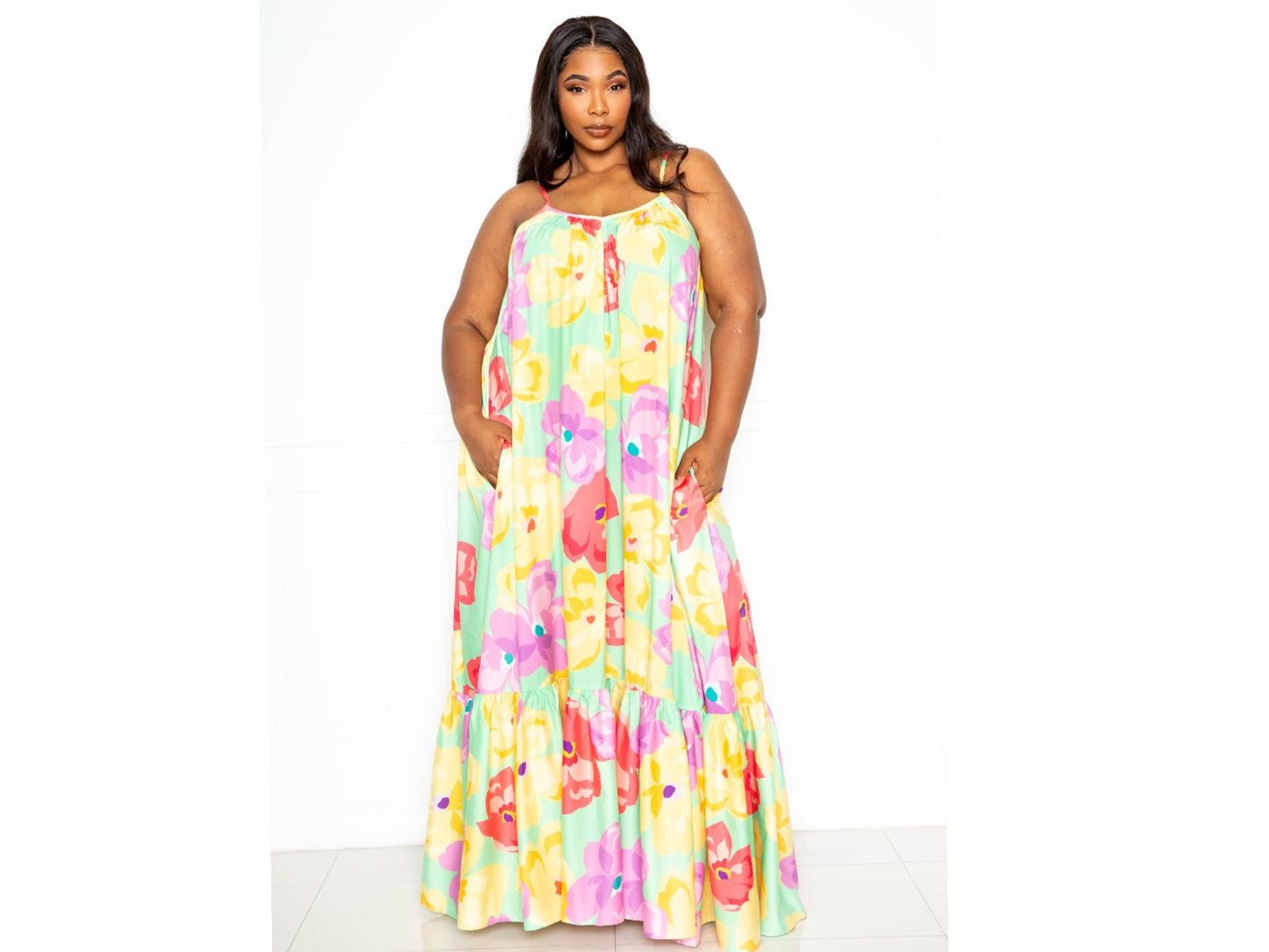 A Playful Pansy Maxi Dress O/S