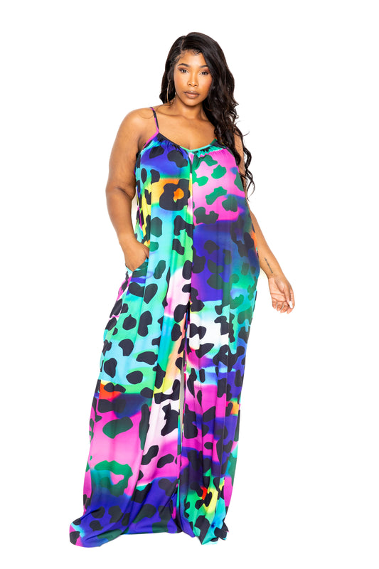 Rainbow Leopard Jumpsuit 3x