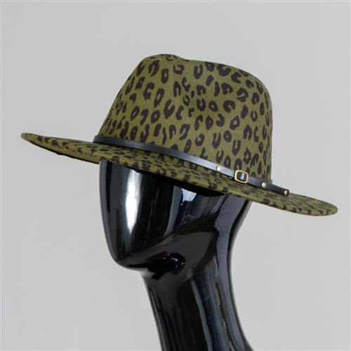 Olive animal fedora hat