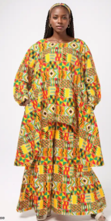 Ankara High Low Kente Set