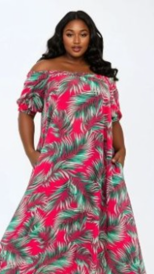 Fuchsia Bouquet Fern Maxi