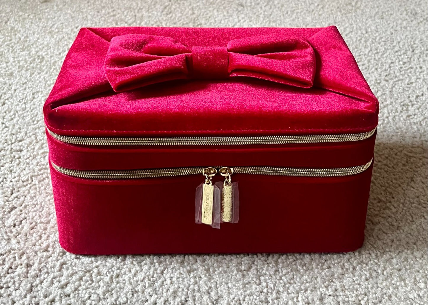 Estee Red Velvet Train Bag