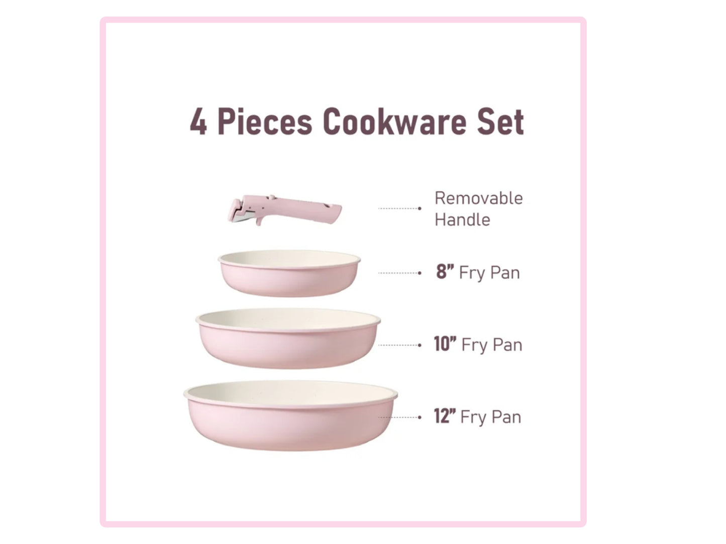 Pink 4pc non stick cook set