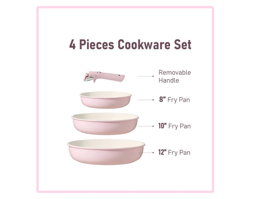 Pink 4piece non stick cook collection