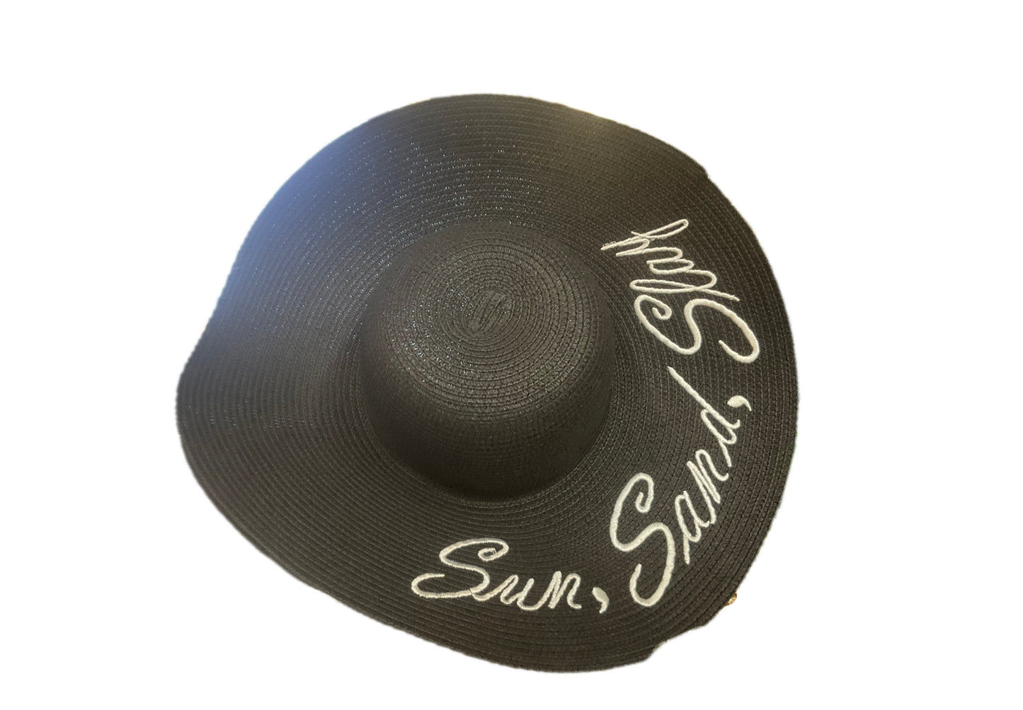 “Sun Sand Slay” sun hat black