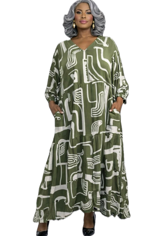 Comfort in Greece Dress Olive