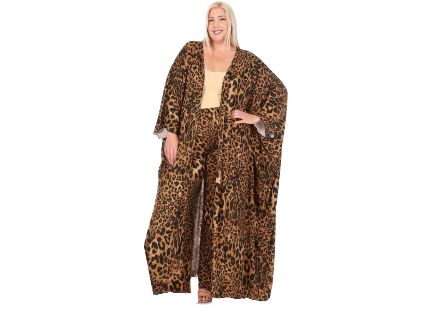 Leopard 2pc duster set 2x