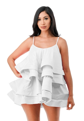 Turning Tiers White top dress 3x