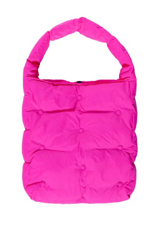 BIG Pink Tufted Travel Tote