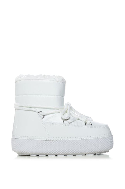 White Puffy Snow Boot 10