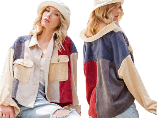 Cool Breeze Cord Colorblock Jkt