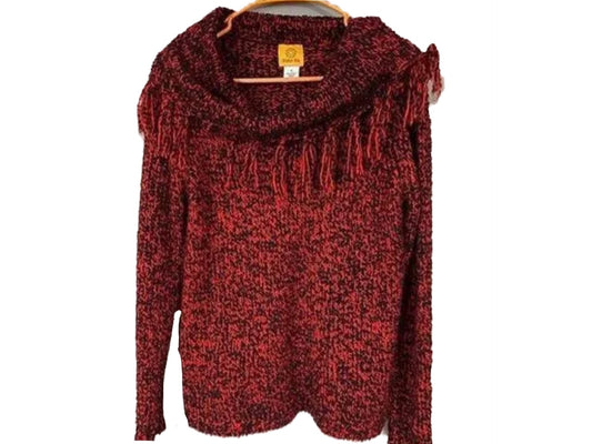 Ruby Rd Red Cowl Sweater M