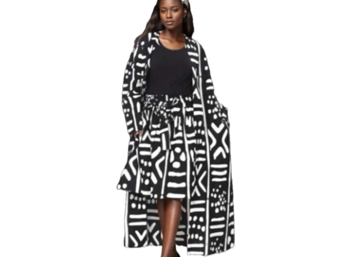 SYMPHONY ANKARA SKIRT AND DUSTER SET