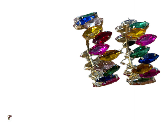 Rainbow Gemstone Hoops