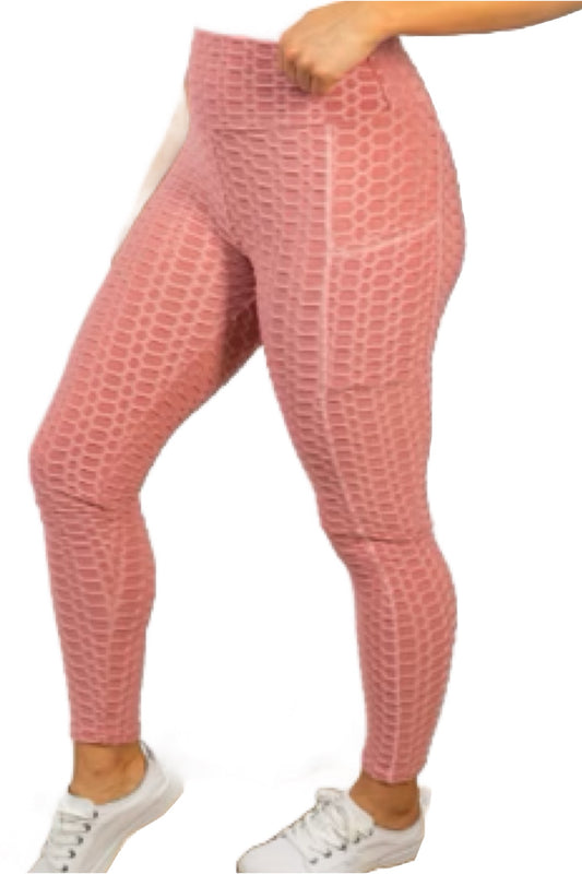 Honeycomb leggings pink