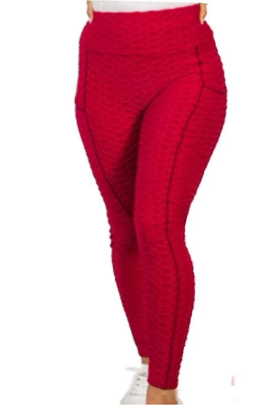 Honeycomb leggings red