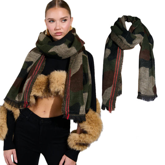 Draped in Camo Scarf