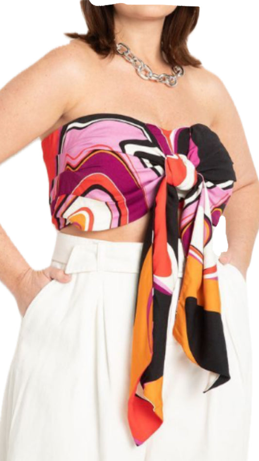 ELOQUI TIE FRONT STRAPLESS TOP 20