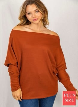 Rust Off The Shoulder Top