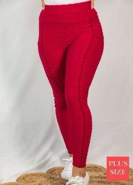 Honeycomb Leggings Red