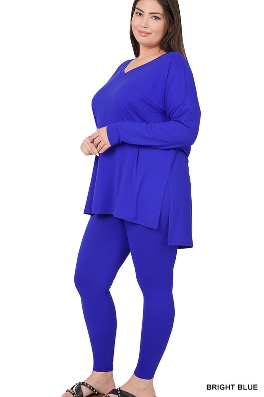 Bold Blue V neck Leisure set