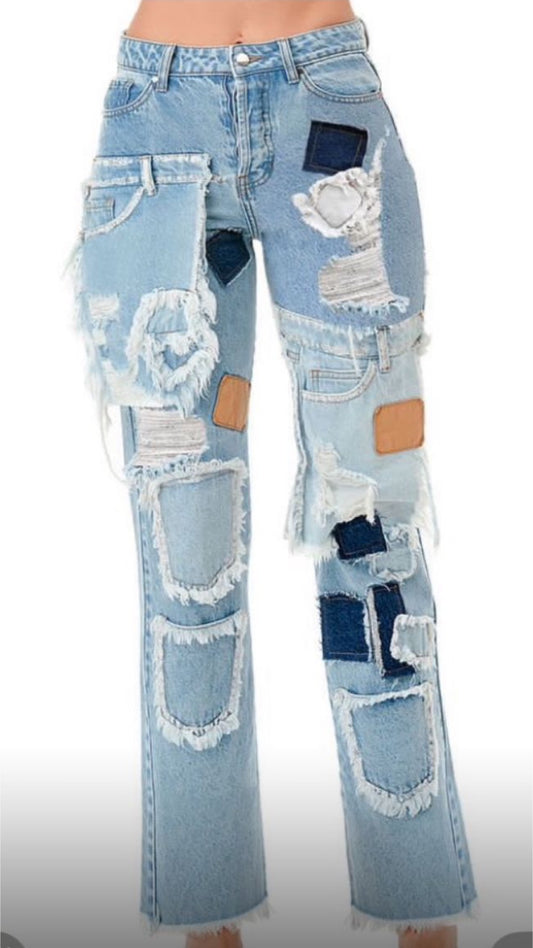 Patches Please Distressed Jeans