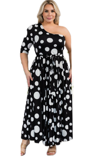 Beverly Hills Babe Dot Dress Black 2x