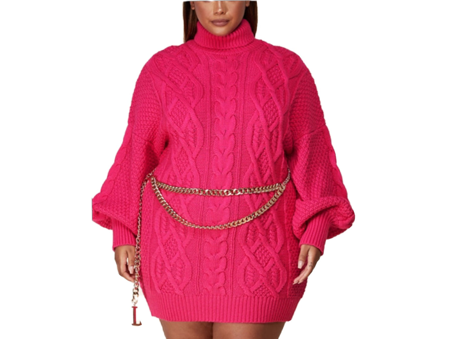 Cables n Chains Pink Sweater dress